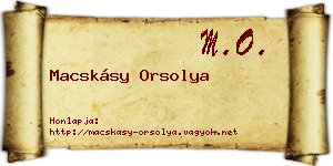 Macskásy Orsolya névjegykártya